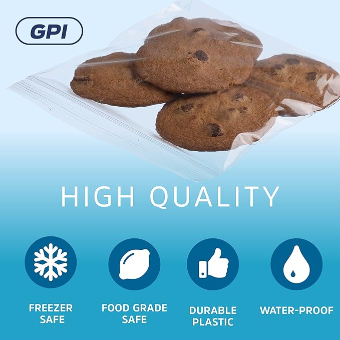 Clear Plastic Zip Sandwich Bags - Bulk GPI Case Of 1000 6" x 6" 2 mil thick, Strong & Durable RECLOSABLE Poly Baggies With Resealable Zip Top Lock For Travel, Storage, Packaging & Shipping.