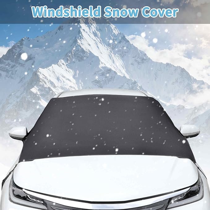 Windshield Cover for Ice and Snow Oxford Fabric Windshield Frost Cover for Car | Water Heat & Sag-Proof Windproof Double Strap Design for All-Weather Protection (56" x 63")
