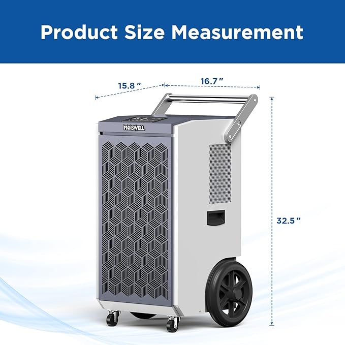 260 Pints Commercial Dehumidifier with Pump and Drain Hose for Basements, Heavy Duty Commercial Grade Dehumidifiers for Large Spaces, Warehouse, Industry Water Damage Unit, Auto Defrost