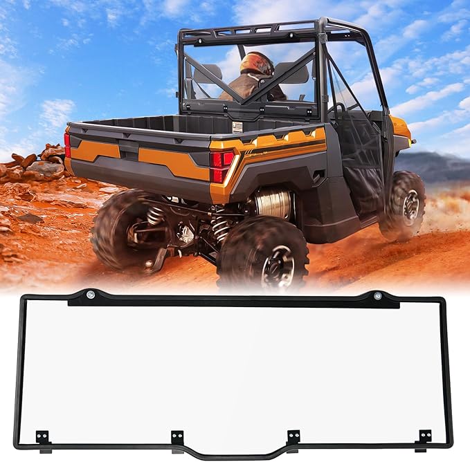 Nilight Rear Window Scratch-Resistant Clear Polycarbonate UTV Windshield Compatible With 2013-2025 Polaris Ranger XP 1000 900 Full Size 570 Diesel Crew PRO XD 4000G 2000G AWD