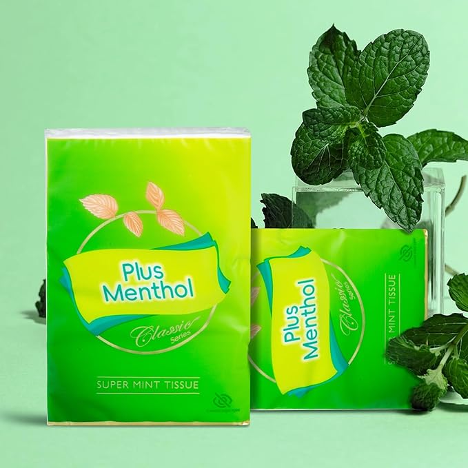 Menthol Lotion Pocket Tissues, Travel Size 4-Ply Thick & Soft, 2 Pack (20 Tissues Total)