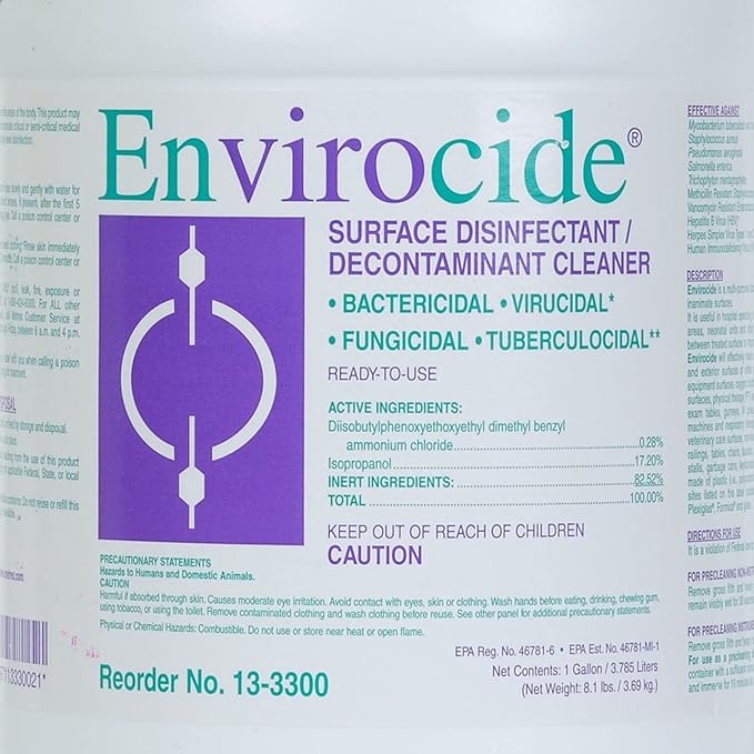 Envirocide Surface Disinfectant Cleaner Liquid 1 gal. Jug Alcohol Scent 1 Ct 13-3300