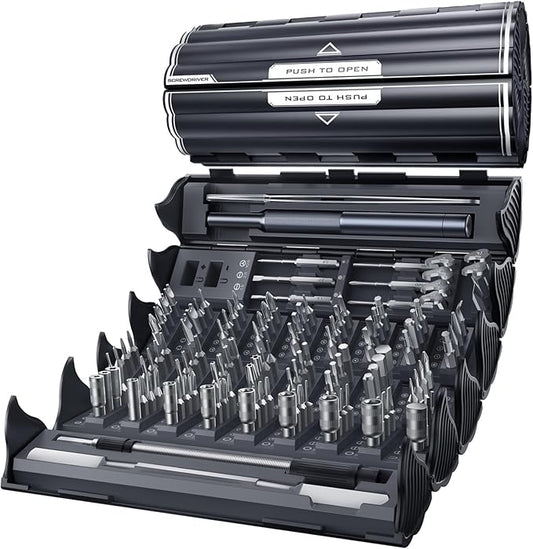 128-in-1 Precision Screwdriver Set, [Super Durable] Tiny Torx Screwdriver Fits All Ring Doorbell, Small Magnetic Mini Repair Tool Kit for Watch, Laptop, Eyeglass, Camera, Men Gift Screw Driver