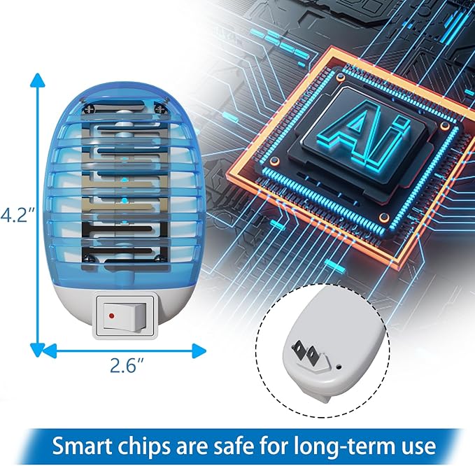 Bug Zappers Indoor, Flying Insect Trap Plug-in, Mosquitoes Killer, Fly Traps for Indoors, Mosquito Zapper Gnat Moth Catcher for Living Room, Home, Bedroom, Office, Patio, Kids & Pets - 2 Packs