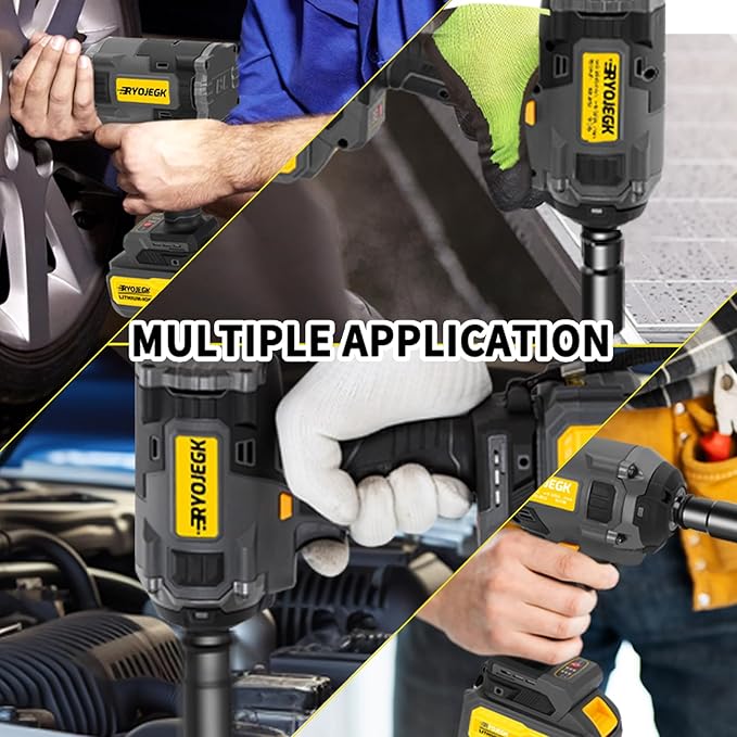 922FT-lbs Cordless Impact Wrench,1250N. m Brushless 1/2" Impact Gun with 2 x 4.0Ah Battery,21V High Torque Impact Driver with 5 Sockets,Pistola De Impacto for Truck RV Car Heavy Construction
