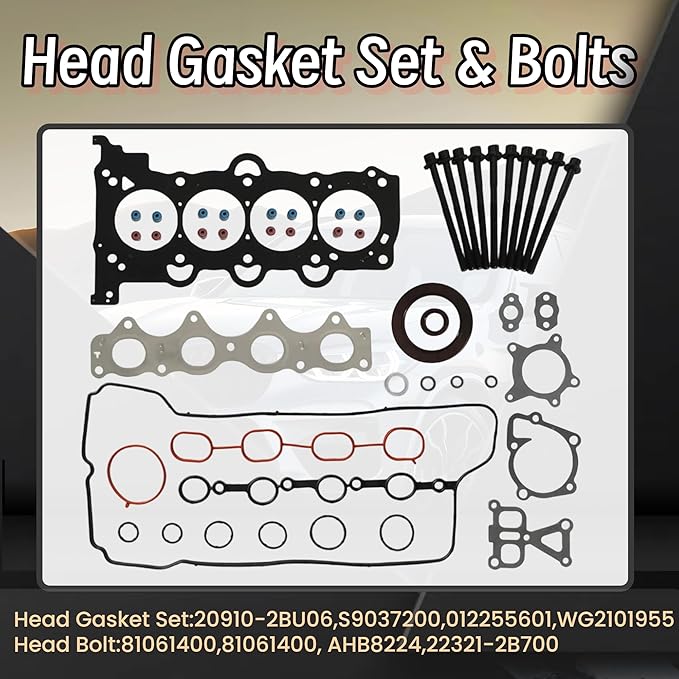 G4FJ 1.6 Engine Overhaul Rebuild Kit w/Crankshaft Head Gasket Set Timing Chain Kit w/VVT Connecting Rod Piston Kit Fit For Hyundai Accent Veloster Elantra Kia Rio Optima 2012-2019 1.6L 21020-2B000