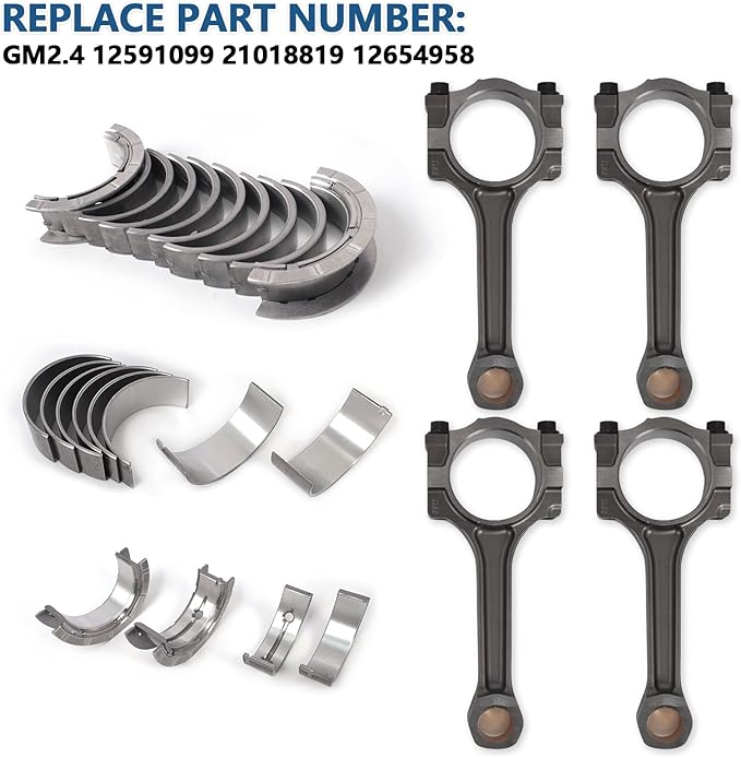 GM2.4L Engine Rebuild Overhaul Kit Fit for Chevrolet Equinox, Buick Regal Verano, GMC Terrain, Saturn, With Replace Head Gasket Set & Connecting Rod 12578324 12654958 ES72196