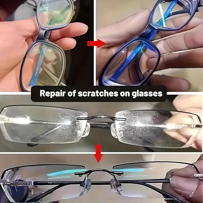 Eyeglass Scratch Remover, 30 grams Sunglasses Cleaner with Sponge, Lens Polishing Kit, Anti-Scratch Glass Cleaner for Watches, Cameras, Car Windshields, Auto, Home, Travel, Office