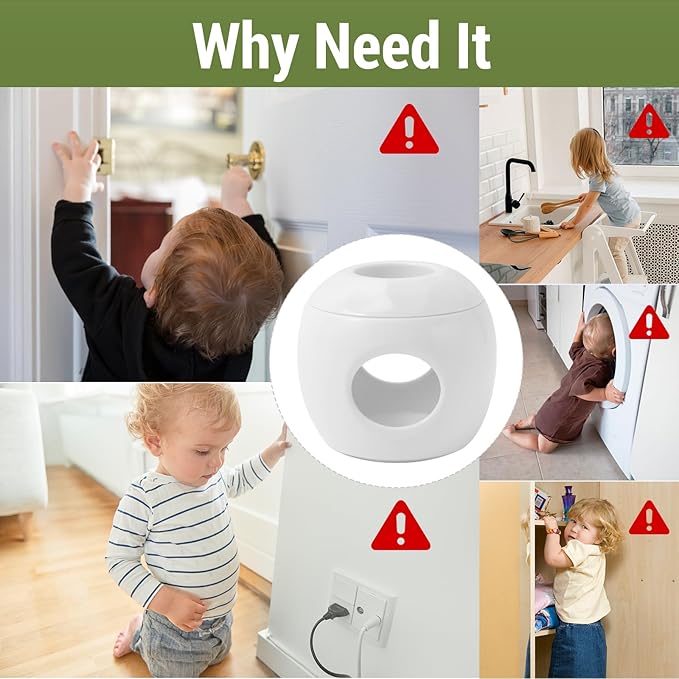 Child Safety Door Knob Covers 6 Pack Reusable Baby Proof Door Knob Locks Baby Proof Door Handle Protector for Kids Universal Fit Easy Grip Lockable Design No Tools Needed