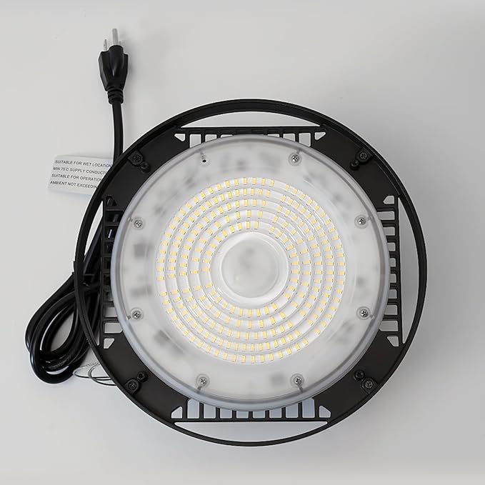CINOTON 160W UFO LED High Bay Light, Aluminum LED Shop Lights with 24000LM, 5000K Commercial Bay Lighting for Warehouse Garage Workshop Factory Studio, 6' Cable & Safety Rope, ETL Listed 4 Pack