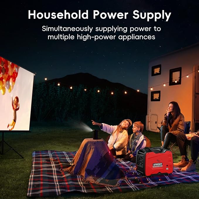 3500 Watt Generator Inverter Portable, Quiet Lightweight Gas Generaror for Camping, Power Equipment Fuel RV Ready