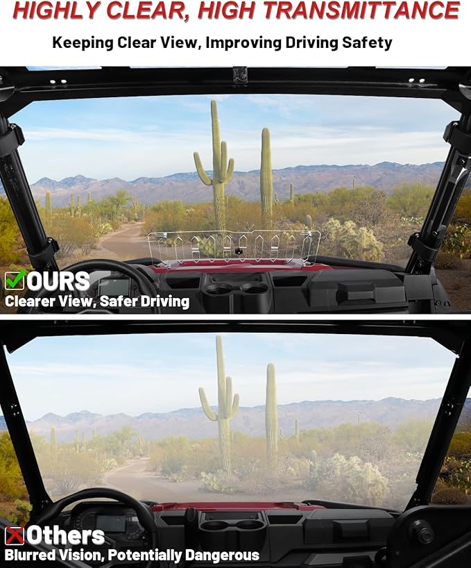StarknightMT Ranger XP 1000 Vented Windshield, Ranger Front Full Windshield with Sliding Window Compatible with Polaris Ranger XP 1000/ Crew XP 1000 2017-2025, Ranger 1000/ Crew 1000 2020-2025