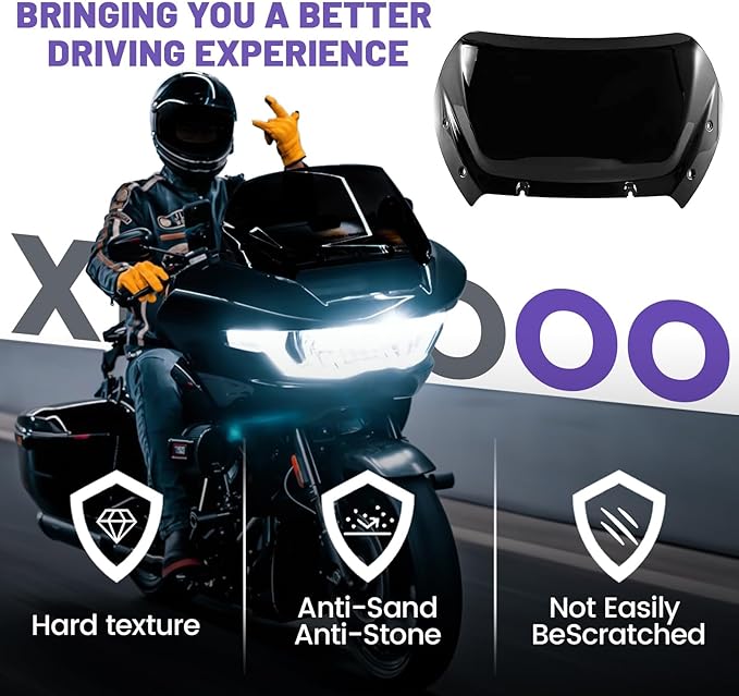 Compatible with 2023 2024 Road Glide Windshield 12" Windscreen for Harley road glide CVO/SE FLTRXSE 2023 2024 FLTRX 2024 CVO ST FLTRXSTSE 2024,Black