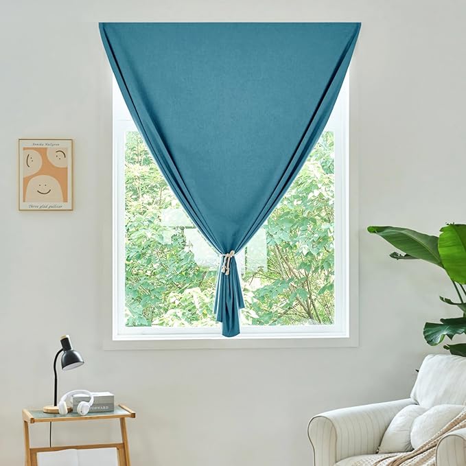100% Blackout Curtain,Adhesive Curtain,Black Out Window Cover No Drilling Travel Kit,Perfect for Media Rooms, Dormitories and Renters (Stone Blue - W60 × L60 in)