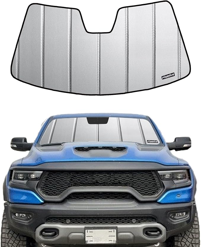 Windshield Sun Shade for Ram 1500 2019-2025 with 5 inch Wide Sensor Front Window Sunshade - Safeguard