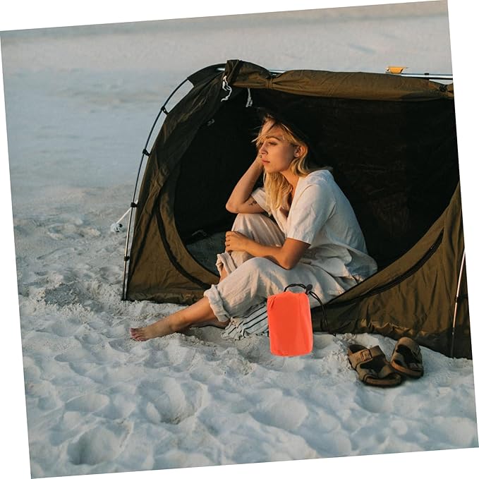 3 Set Outdoor Sleeping Bags with Drawstring Closure Thermal Emergency Bivy Sack for Camping Hiking and Survival Rainproof Protection with Storage Bags