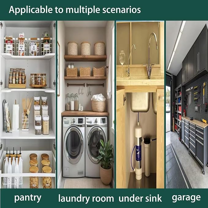 Trash Bag Dispenser Holder Under Sink, 3-in-1 Metal Garbage Bag Holder & Organizer with Bamboo Lid, Large Trash Bag Storage for Kitchen Cabinet, Pantry, Laundry Room Organization