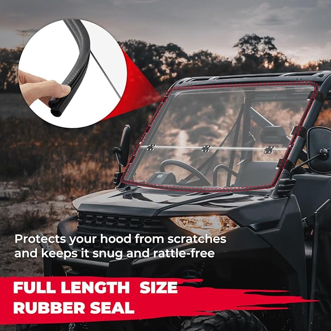 KEMIMOTO Flip Windshield Compatible with Ranger 1000, 2-IN-1 Fold Down Windshield Compatible with Polaris Ranger XP 1000/ 1000 2017-2026