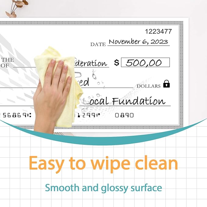 Big Check Large Check - 30" x 16" Reusable Giant Check Big Checks for Presentations for Awards,Giant Fake Check for Endowment Donations, Large Blank Oversized Check Cardboard