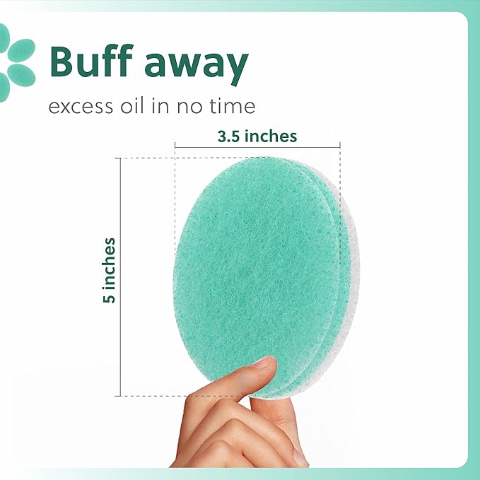 Impresa Double Sided Body Sponge - Scrub Sponge 6 Count White & Blue Puff Pads - Buff Puff Style Exfoliating Pads for Dead Skin & Dirt Removal