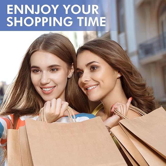 XPCARE 200Pack Large Paper Gift Bags with Handles Bulk,16x6x12 Inch Kraft Bag Packaging Brown Paper Bags for Birthday Party Boutiques Business Retail Stores Merchandise