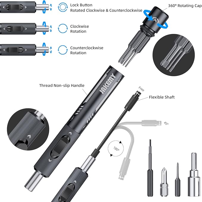 All Metal Small Ratchet Screwdriver Set, JAKEMY Portable Ratcheting Screwdriver Kit with 90 Magnetic Bits and Opening Pry Tool for Laptop, Computer, MacBook, Phone, Watch, Console, Eye Glasses, DIY