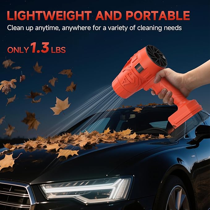 Electric Leaf Blower Cordless for Milwaukee M18 18V Battery, Handheld Leaf Blowers for Lawn Care, Blowing Leaves ＆ Dust, Turbo Jet Blower Dryer, Battery Powered Mini Leaf Blower (Battery Not Included)
