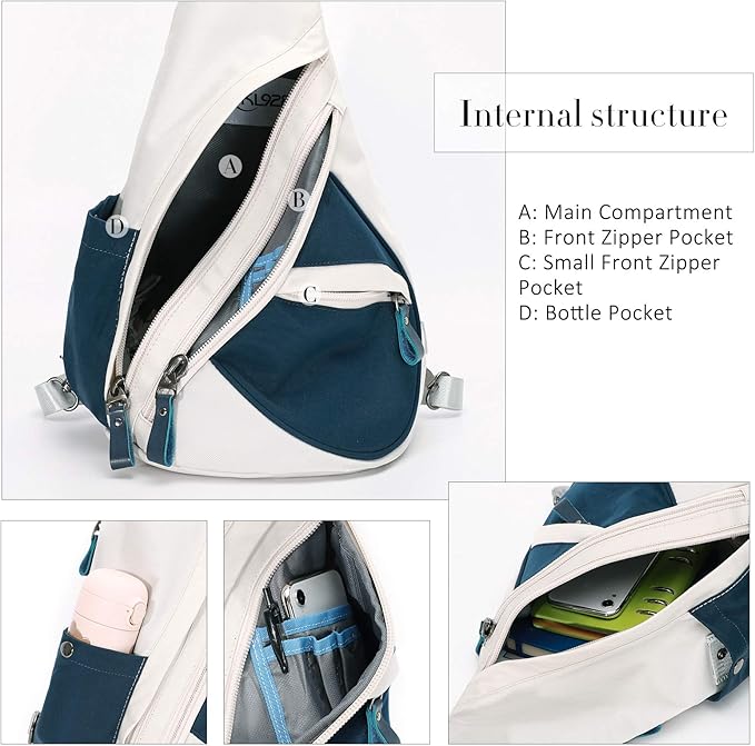 KL928 Nylon Sling Bag - Small Crossbody Backpack Shoulder Casual Daypack Multipurpose Rucksack for Men Women