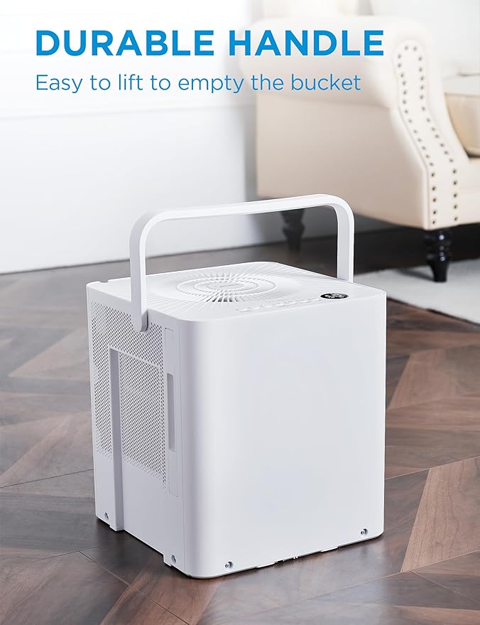 Midea Cube 35 Pint Dehumidifier for Basement and Rooms at Home for up to 3,500 Sq. Ft., Smart Control, Compatible with Alexa (White), Drain Hose Included, ENERGY STAR Most Efficient 2023