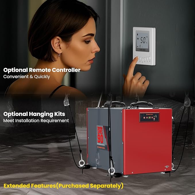 Abestorm 198 Pint Commercial Dehumidifier with Pump and Drain Hose for Crawlspace, Basement, Large Space up to 2,600 sq.ft, Industry Water Dmage Unit, Auto Defrost, Compact