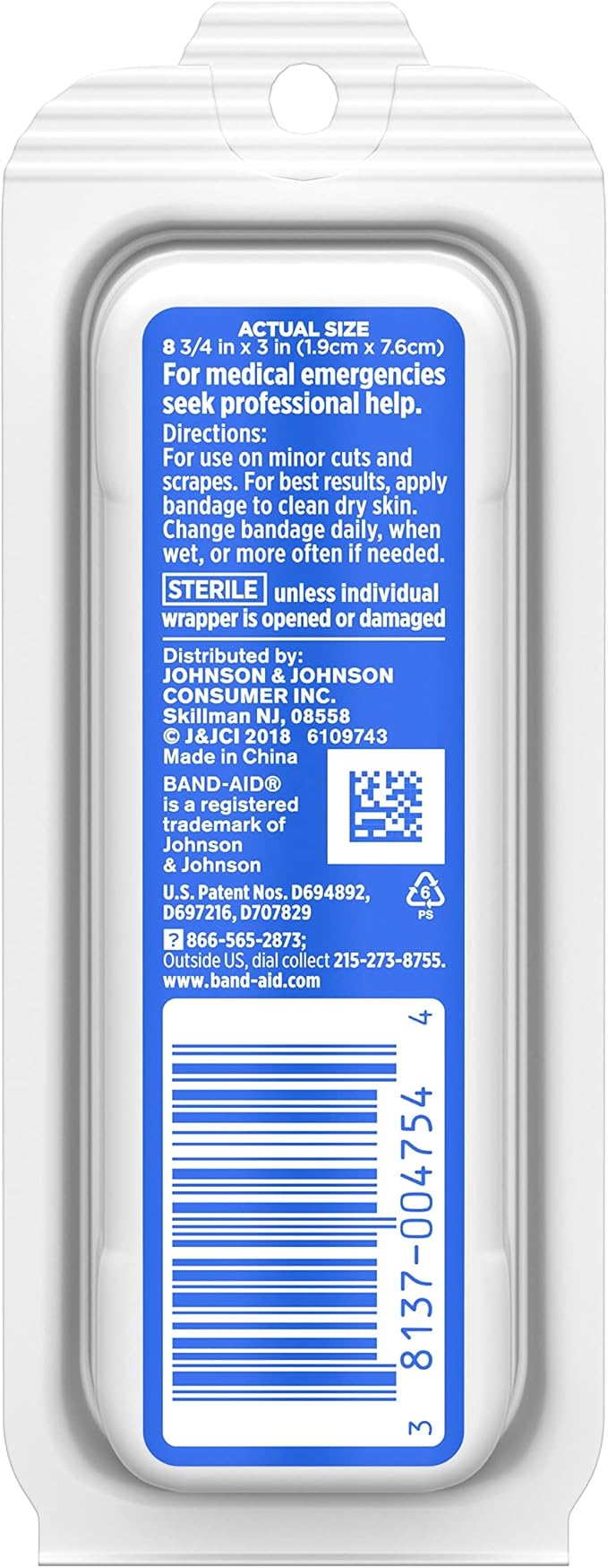 Band-Aid Brand Flexible Fabric Adhesive Bandages for Wound Care and First Aid, All One Size, 8 ct