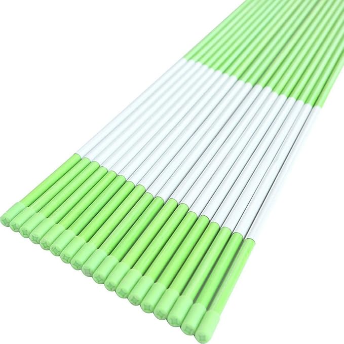 FiberMarker 48inch Reflective Driveway Markers 20-Pack, 1/4-Inch Dia Driveway Poles for Easy Visibility at Night, Green Hollow Tubes