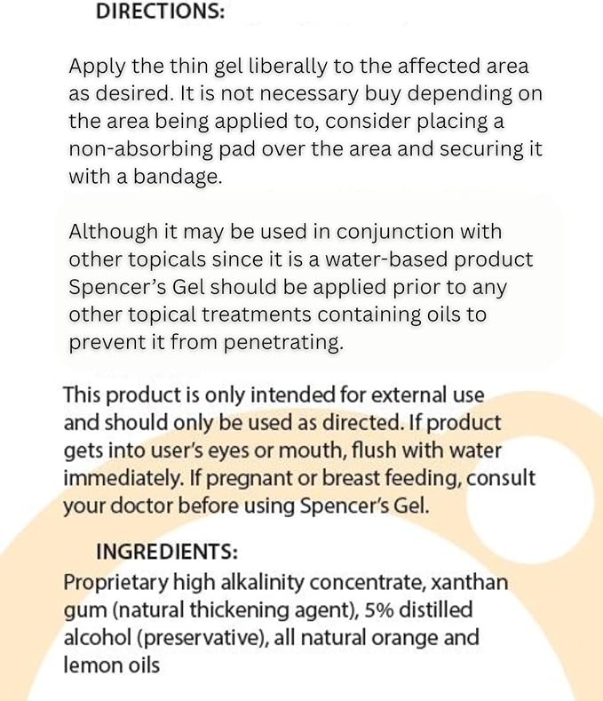 Spencer's Gel Alkaline Formula (8oz) Since 2004 The Only High-pH Solution for Stubborn Skin Issues (Boils, Furuncles, Ulcerations, Pressure Wounds, etc.) Non-Stinging, Fast-Acting