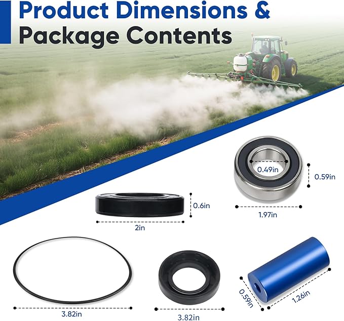 3430-0381 Super Roller Repair Kit Compatible with Hypro 7560 Series Pump 8-Roller Pump（7560C, 7560N, 7560XL）Includes 8 Super Rollers, 2 Fluoro Seals, 1 O-ring, 2 Bearings, 2 bearing Caps