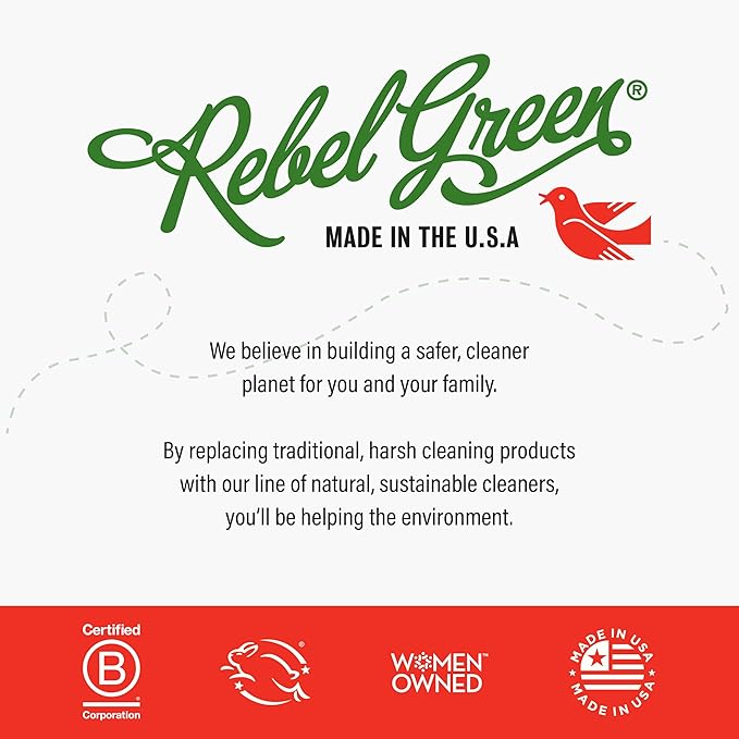 Rebel Green Sparkling Glass Spray - Streak-Free Natural Glass Cleaner for Windows, Mirrors, and Surfaces - Lavender & Grapefruit Scent - 16 oz - 2 Pack