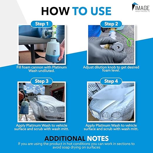 Image Wash Products - (5-Gallon Platinum Wash Car Soap – Car Wash Foam Soap for Foam Cannon & Pressure Washer | High Gloss RV/Truck Wash Soap | Bubble Gum Scent, Detailer Grade Car Soap