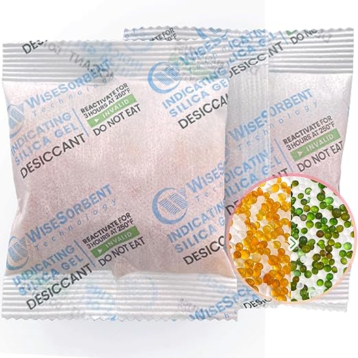 15pcs 20g Silica Gel Packets, Indicating Deisiccant Packs, Rechargeable Deisccant Moisture Absorbers for Storage