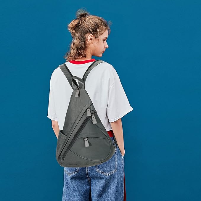 KL928 Nylon Sling Bag - Small Crossbody Backpack Shoulder Casual Daypack Multipurpose Rucksack for Men Women