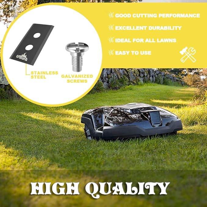 Robotic Lawn Mower Blade (30, for Husqvarna - Double Hole) Also for Gardena McCulloch Robotic Lawnmower Mowing Robo Robot Accessories Replacement for 315 430 435 450 and Many Others