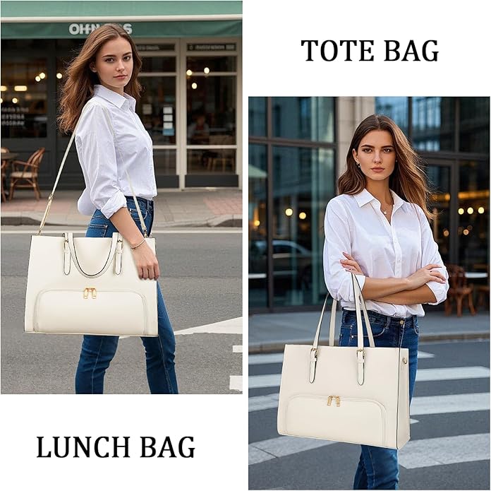 KKXIU Lunch Tote Bag for Women 15.6 Inch Laptop Briefcase Professional Work Purse with Insulated Lunch Compartment Handbags