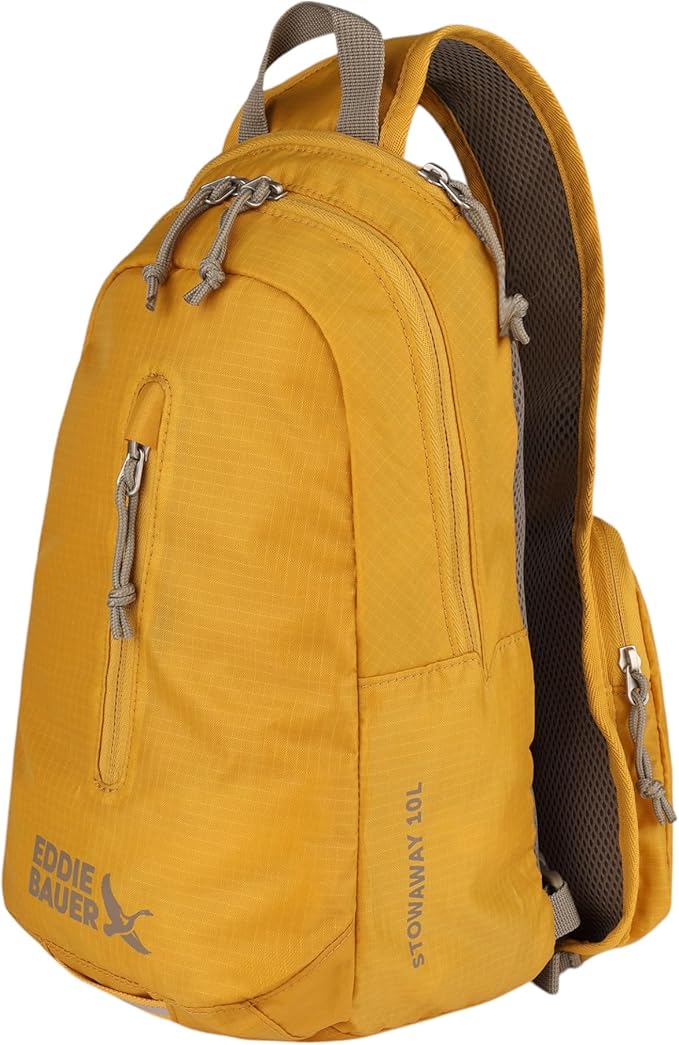 Eddie Bauer Stowaway Packable Sling Bag | Foldable | Travel | Outdoor | Lightweight | Compact | Everyday Carry | Ripstop Nylon | 10L - Field Gold