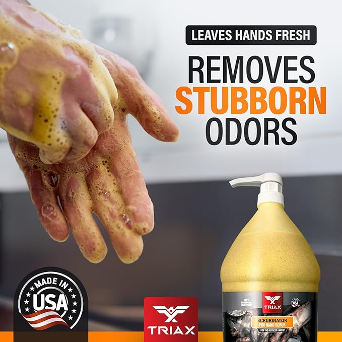 TRIAX Scrubinator - Heavy Duty Hand Scrub and Cleaner - Removes Tough Grease, Dirt, Grime, and Odors - No Toxic Solvents or Harsh Chemicals - Moisturizers to Protect Skin (1 Gallon)