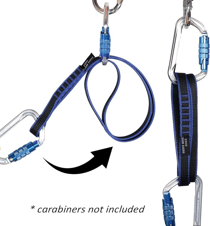 18mm Nylon Climbing Sling Runner 23KN CE2008/EN566 Certified - Webbing Straps for Outdoor Rock Climbing, Rappelling, Swing, Yoga Hammock etc