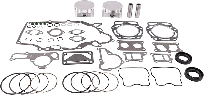 Piston Ring Gasket Seal Engine Rebuild Kit 13001-2210 13008-6025 Compatible with Kawasaki KAF620 2500 2510 2520 3000 3010 4000 4010, JD FD620 & FD661
