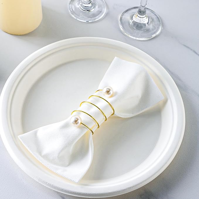 100 Count Disposable Hand Towels, Linen Feel Bathroom Hand Napkins, Soft And Absorbent Paper Napkin for Guest, Disposable Dinner Napkins for Kitchen, Parties, Weddings