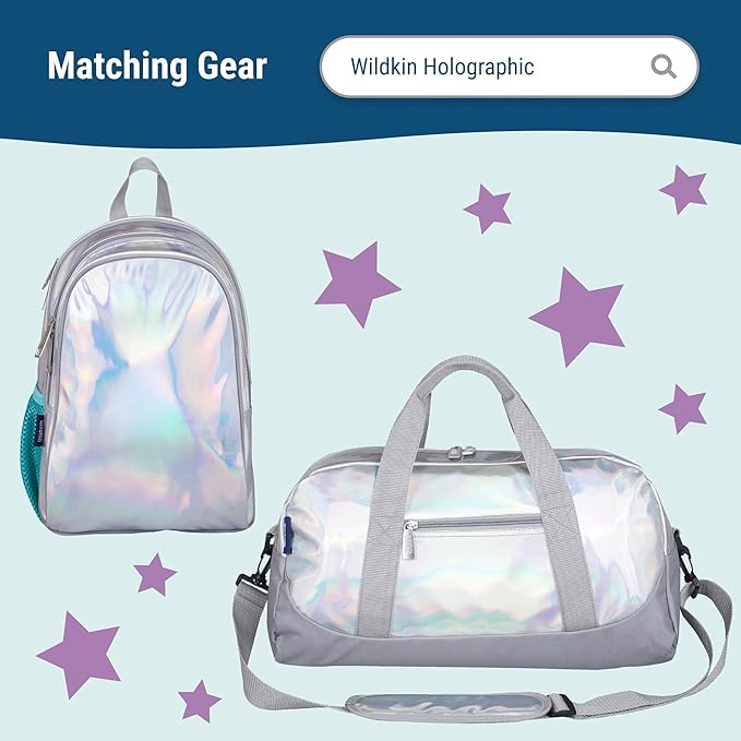 Wildkin Two Compartment Insulated Lunch Bag for Kids – School & Travel Ready - Holographic
