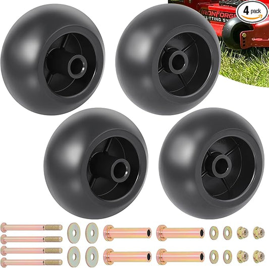 CheeMuii 4 Pack Lawn Mower Deck Wheel Kit Heavy-duty Mower Anti Scalp Deck Wheels Replace for Bad Boy 022-5234-98 Replace for Exmark 103-4051 103-7263 Etc