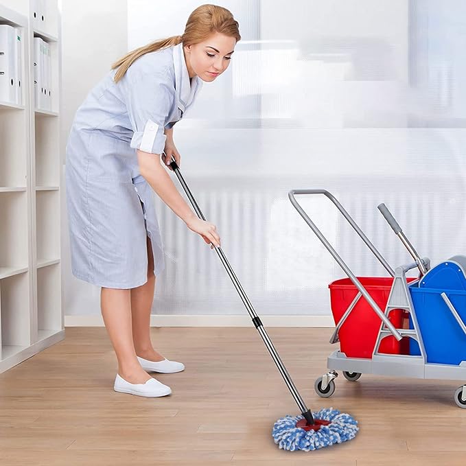 Qulable Spin Mop Replacement Handle - 4-Section 30" to 58" Mop Handle Replacement Stick Compatible with O-Ceda Spin Mop, EasyWring Mop Handle for Floor Cleaning(Mop Head&Base not Include) (Black)