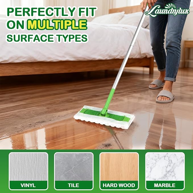 Heavy Duty Dry Sweeping Cloths Refills Compatible with Swiffer Sweeper, Multi Surface Pet Dry Pads Refill, Floor Cleaner for Dust, Hair, Dirt, Disposable Duster Mop Pad - 32 Count