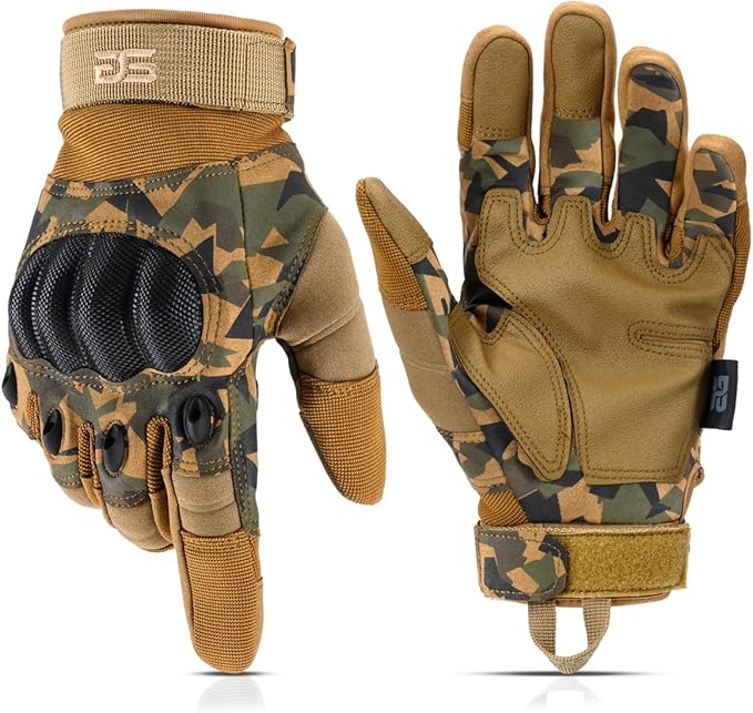 Glove Station Tactical Gloves for Men – Touchscreen Utility Gear with Hard Knuckle Protection Used in Motorcycle, Airsoft, Combat, Police, Shooting & Outdoor Work